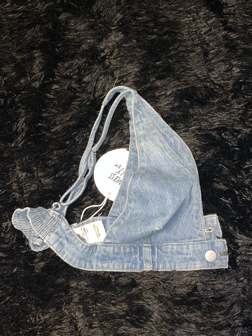 Princess Polly Light Blue Denim Bralette (US 2)